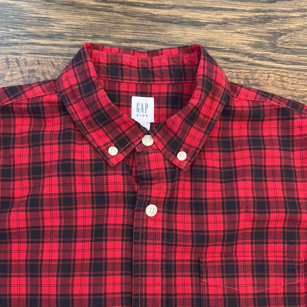 GAP Red and Black Plaid Boy Shirt